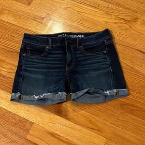 American Eagle Outfitters midi super stretch jean shorts